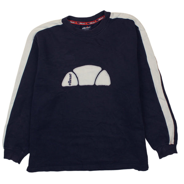 Ellesse 90's Vintage Spellout Sweatshirt XXL Navy Blue Retro Style