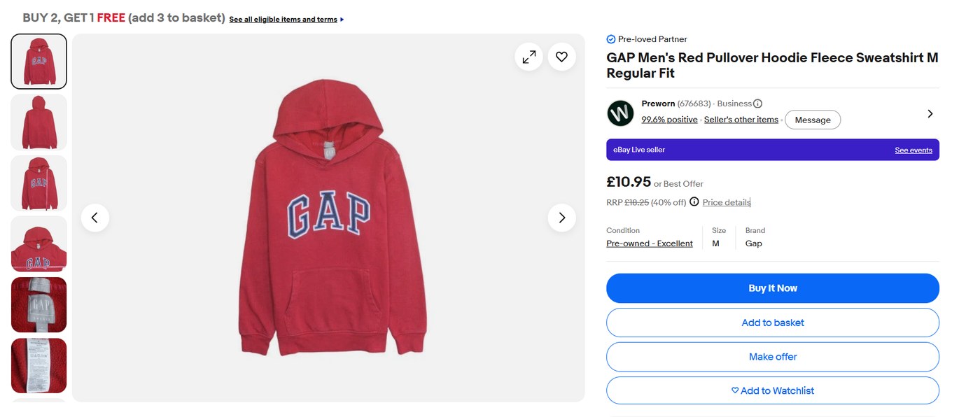 Our stock, on Pre-worn’s eBay store