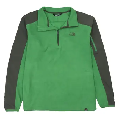 Vintage North Face 90's Green Hiking Quarter Zip Fleece Jumper Large