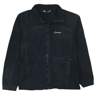 Berghaus Vintage 90's Black Full Zip Hiking Fleece Jumper Men's Large