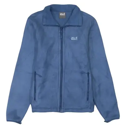 Jack WolfSkin Vintage 90's Blue Fleece Hiking Full Zip Jumper Medium