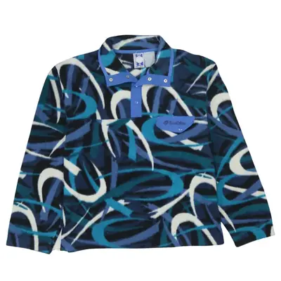 Vintage 90's LOTTO Blue Fleece Jumper Medium Hiking Style