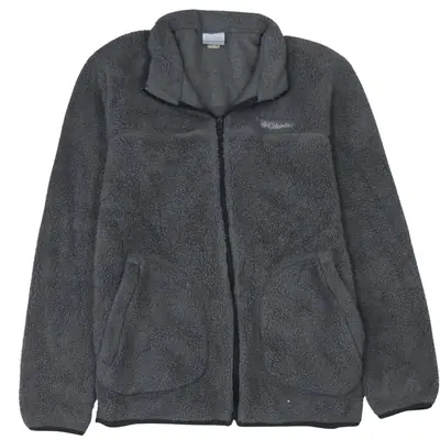 Columbia 90's Hiking Warm Grey Full Zip Up Fleece Jumper Medium