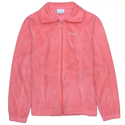 Columbia 90's Vintage Pink Hiking Fleece Jumper XS Zip Retro Warm