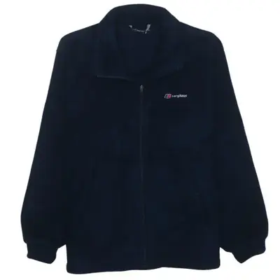 Berghaus Navy Blue Fleece Jacket Men's Medium Full Zip Embroidered Che