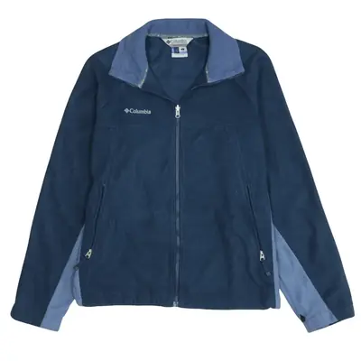 Columbia 90's Vintage Full Zip Navy Blue Fleece Jumper, Large