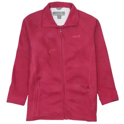 Regatta Vintage 90's Hiking Red Fleece Jacket Large Warm Zip-Up