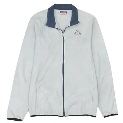 Kappa 90's Men's XLarge Grey Full Zip Hiking Fleece Jumper Vintage