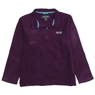 Vintage 90's Regatta Women's Large Purple Quarter Zip Fleece Jumper