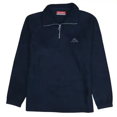 Kappa 90's Vintage Navy Blue Quarter Zip Fleece Hiking Jumper Small
