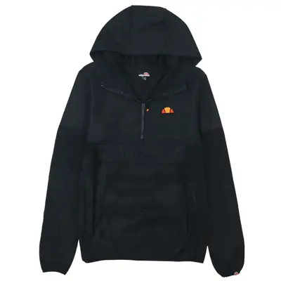 Ellesse Black Half Zip Hoodie Men's XSmall Embroidered Logo Fleece Pan