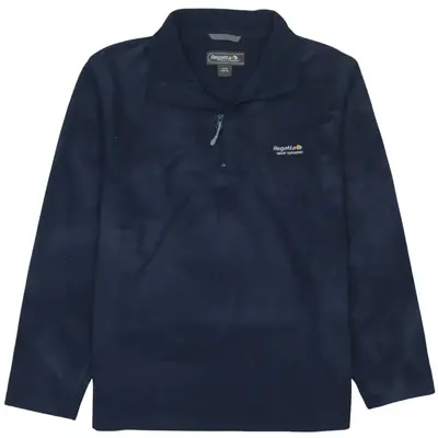 Regatta 90's Vintage Hiking Warm Quarter Zip Fleece Jumper Medium Navy