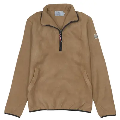 Moncler Vintage 90's Hiking Warm Half Zip Fleece Jumper Medium Tan Bro