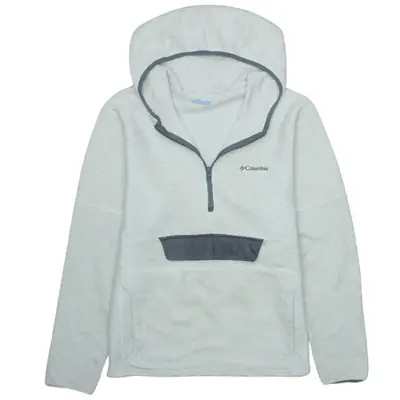 Columbia Vintage 90's Hiking Quarter Zip Fleece Jumper Medium Beige Cr