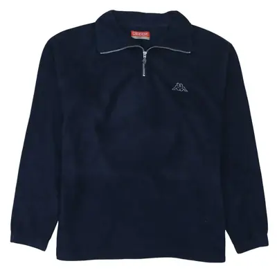 Kappa Navy Blue Fleece Jumper Women’s XLarge Half Zip Embroidered Logo