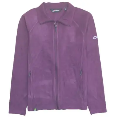 Berghaus Purple Fleece Jacket Women's Small Full Zip Embroidered Logo 