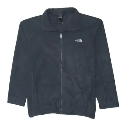 The North Face Dark Grey Fleece Jacket Men's XLarge Full Zip Embroider