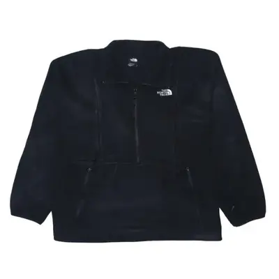 The North Face Black Fleece Jumper Men's Large Half Zip Embroidered Lo
