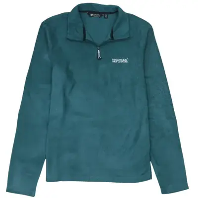 Regatta Teal Green Fleece Jumper Women’s Small Quarter Zip Embroidered