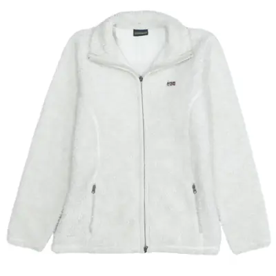 Napapijri Vintage 90's White Hiking Full Zip Fleece Jumper Small
