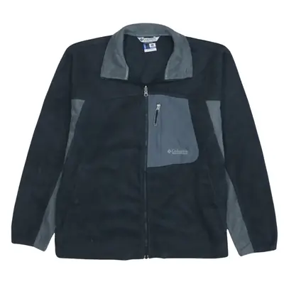 Columbia 90's Black Hiking Full Zip Up Fleece Jumper Men’s Large Vtg