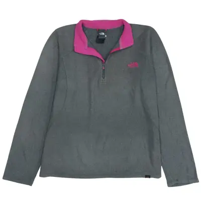 Vintage 90s The North Face Women's Grey Hiking Fleece Medium Warm