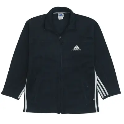 Adidas Vintage 90's Hiking Black Full Zip Fleece Jumper Medium