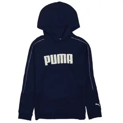 Puma Women's XXL Vintage 90's Navy Spellout Hoodie - Casual Pullover