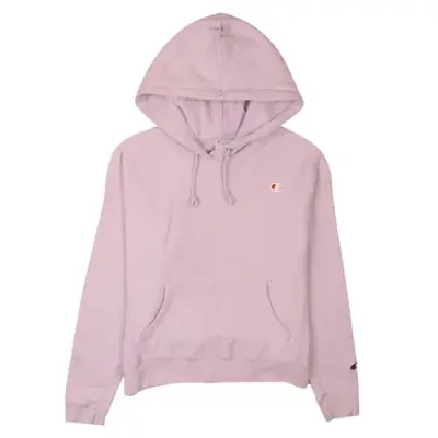 Vintage Champion 90's Lilac Heavy Fleece Hoodie L, Embroidered Logo