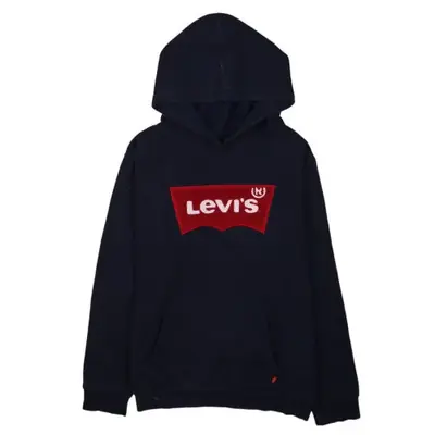 Levi's Vintage 90's Spellout Hoodie Navy Blue Medium Pullover