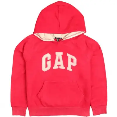 Gap Pink Hoodie Women’s Medium Embroidered Logo Front Pocket Pullover 