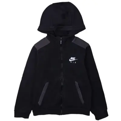 Nike 90s Women's Small Black Swoosh Full Zip Hoodie Air Logo