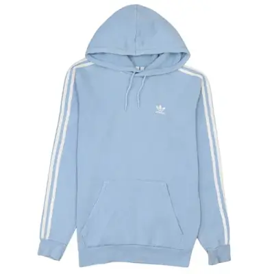 Adidas Light Blue Hoodie Men's XSmall Trefoil Logo Three Stripe Sleeve