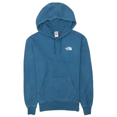 The North Face Teal Blue Hoodie Men's Small Embroidered Chest Back Log