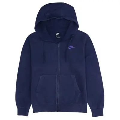 Nike Navy Blue Full Zip Hoodie Men's Small Embroidered Swoosh Logo Kan