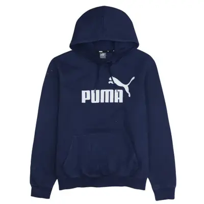 Puma Navy Blue Hoodie Men’s XXLarge Printed Logo Kangaroo Pocket Pullo