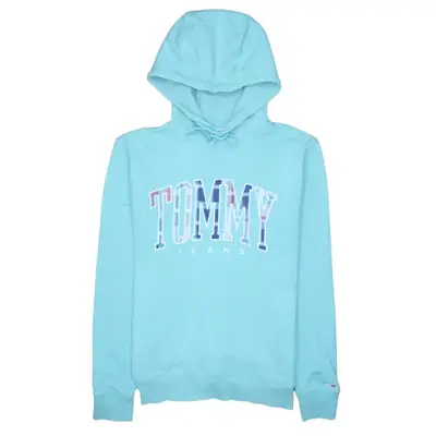 Tommy Jeans Light Blue Hoodie Women’s Large Printed Tommy Logo Pullove