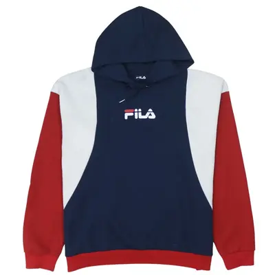 Fila 90's Vintage Lightweight XLarge Navy Blue Pullover Hoodie