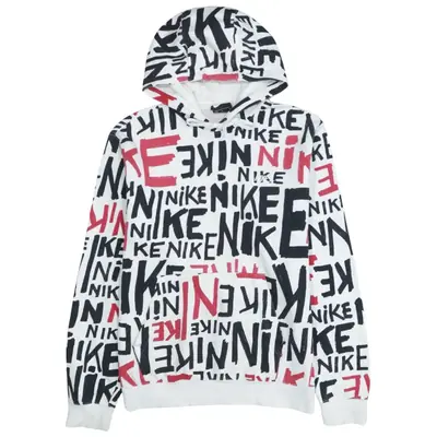 Vintage Nike 90's Medium White Cotton Pullover Hoodie