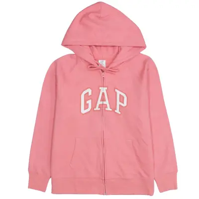 Gap Pink Zip Hoodie Women’s XLarge Embroidered Logo Front Pockets Casu