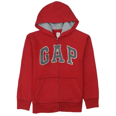 Gap Vintage 90's Red Spellout Hoodie XL Retro Full Zip Cotton