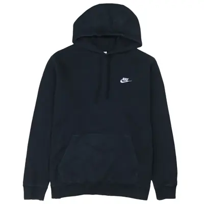 Vintage Nike 90's Black Swoosh Pullover Hoodie Large