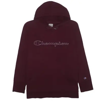 Champion Burgundy Red Hoodie Women’s X-Large Embroidered Script Logo F