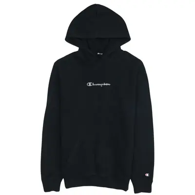Champion Vintage 90's Black Pullover Hoodie Small with Pockets