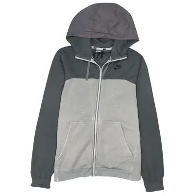 Nike 90's Vintage Swoosh Full Zip Up Hoodie XSmall Grey