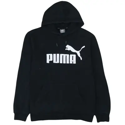 Vintage 90's Puma Spellout Pullover Hoodie Black XLarge Men's True Siz