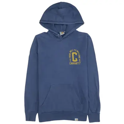 Carhartt 90's Vintage Navy Blue XSmall Hoodie with Drawstring Pockets