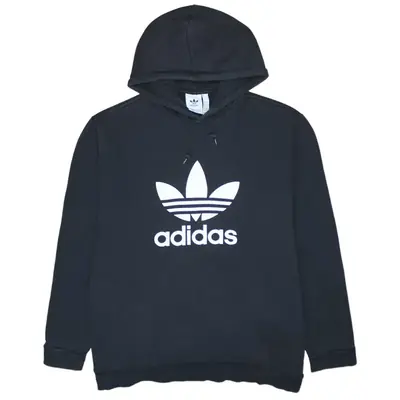 Adidas 90's Black Spellout Pullover Hoodie 2XL