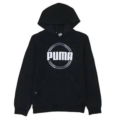Puma Women's Large Vintage 90s Spellout Black Hoodie Pullover Cotton