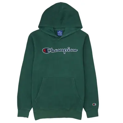 Champion Women's XL Vintage Green Cotton Hoodie Spellout Retro Style